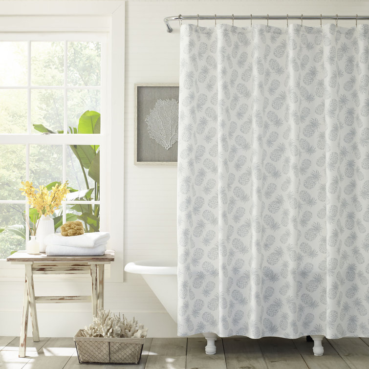 Tommy Bahama Home Tossed Pineapple Cotton Single Shower Curtain